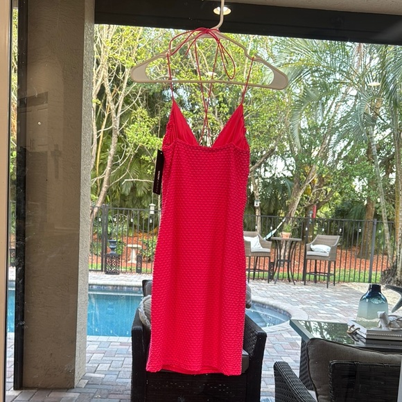 NWT Fashion Nova Hot Pink Miami Nights Textured Mini Dress - Picture 6 of 7